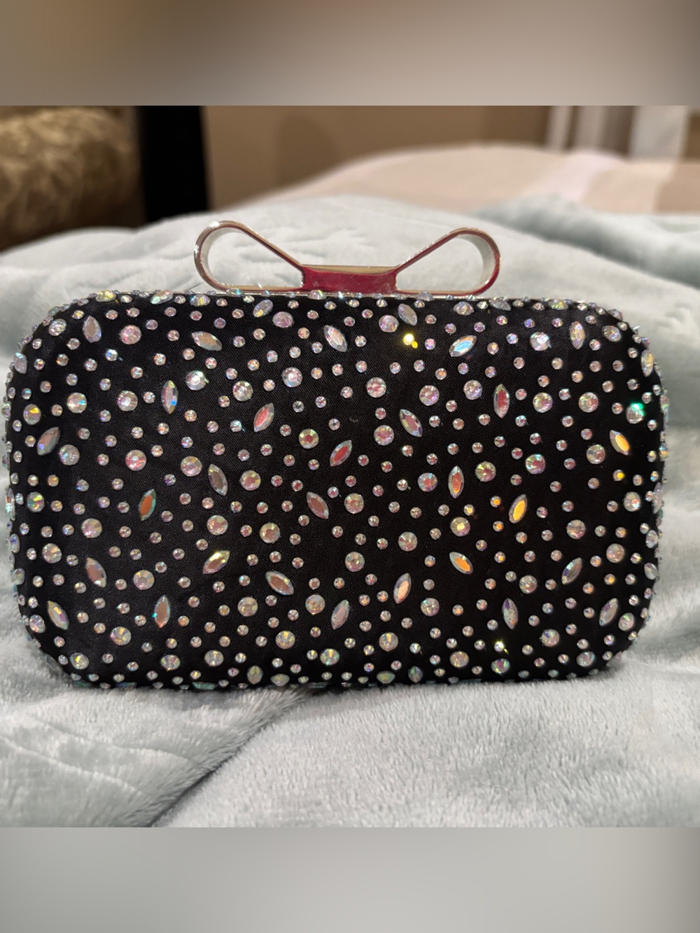 Black Rhinestone Sparkle Phone Clutch Case